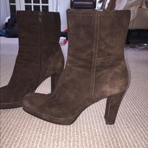 suede heeled booties